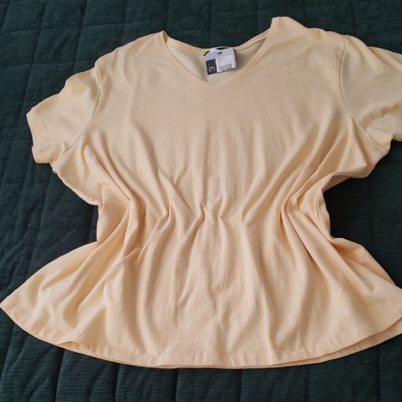 Mossimo Supply Co. Soft Yellow V-Neck Top - Picture 3 of 5